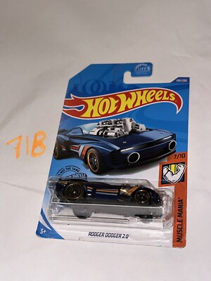 2020 Hot Wheels #193 Muscle Mania 7/10 RODGER DODGER 2.0 Dark Blue w/Black New