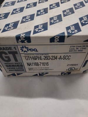 PDQ GT 116 PHL-26D-234-A-SCC Heavy Duty Grade 1 Cylindrical Lock