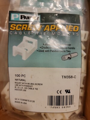 TM3S8-C Panduit Corp Cable Tie Mounting Mount Base, Pack of 100 FREE SHIPPING
