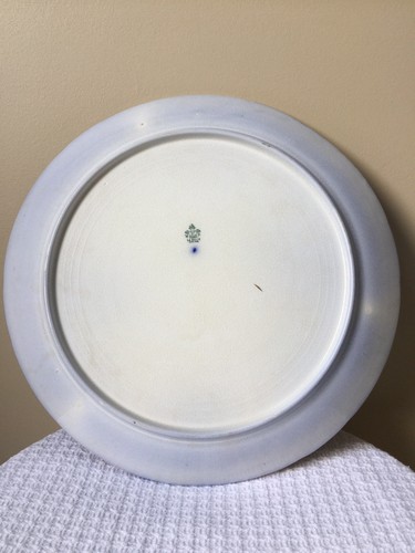ANTIQUES 1800’s WHEELING POTTERY “LA BELLE “ LARGE FLOW BLUE CHARGER, MINT