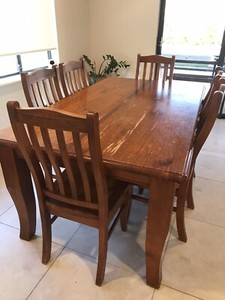 Solid Timber Dining Table with 6 Chairs | Make me an offer | Dining