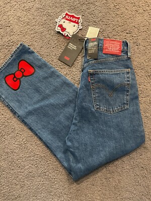 levis hello kitty ribcage straight ankle womens jeans size 25 new 154727706372