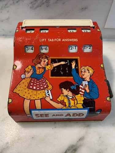 Vintage Wolverine Tin Litho See And Add Childs Learning Toy