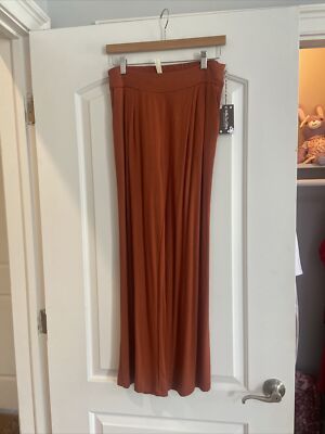 Matilda Jane Casual Wide Leg Pants Burnt Orange Size Small Stretch New