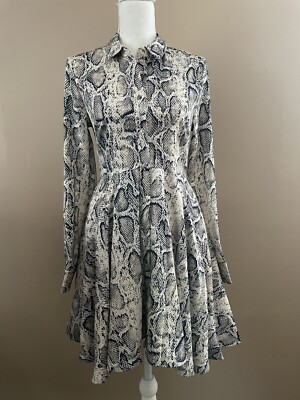 Unique21 High Low Hem Shirt Dress in Snake, US Size 4