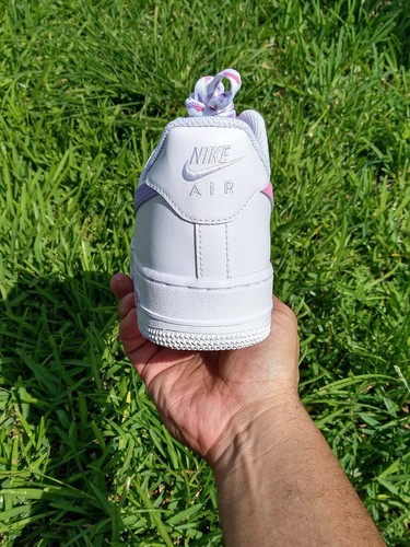 Pre-owned Nike Air Force 1 07 Womens White Lilac Pink Custom Multi Size Girls Gs Af1