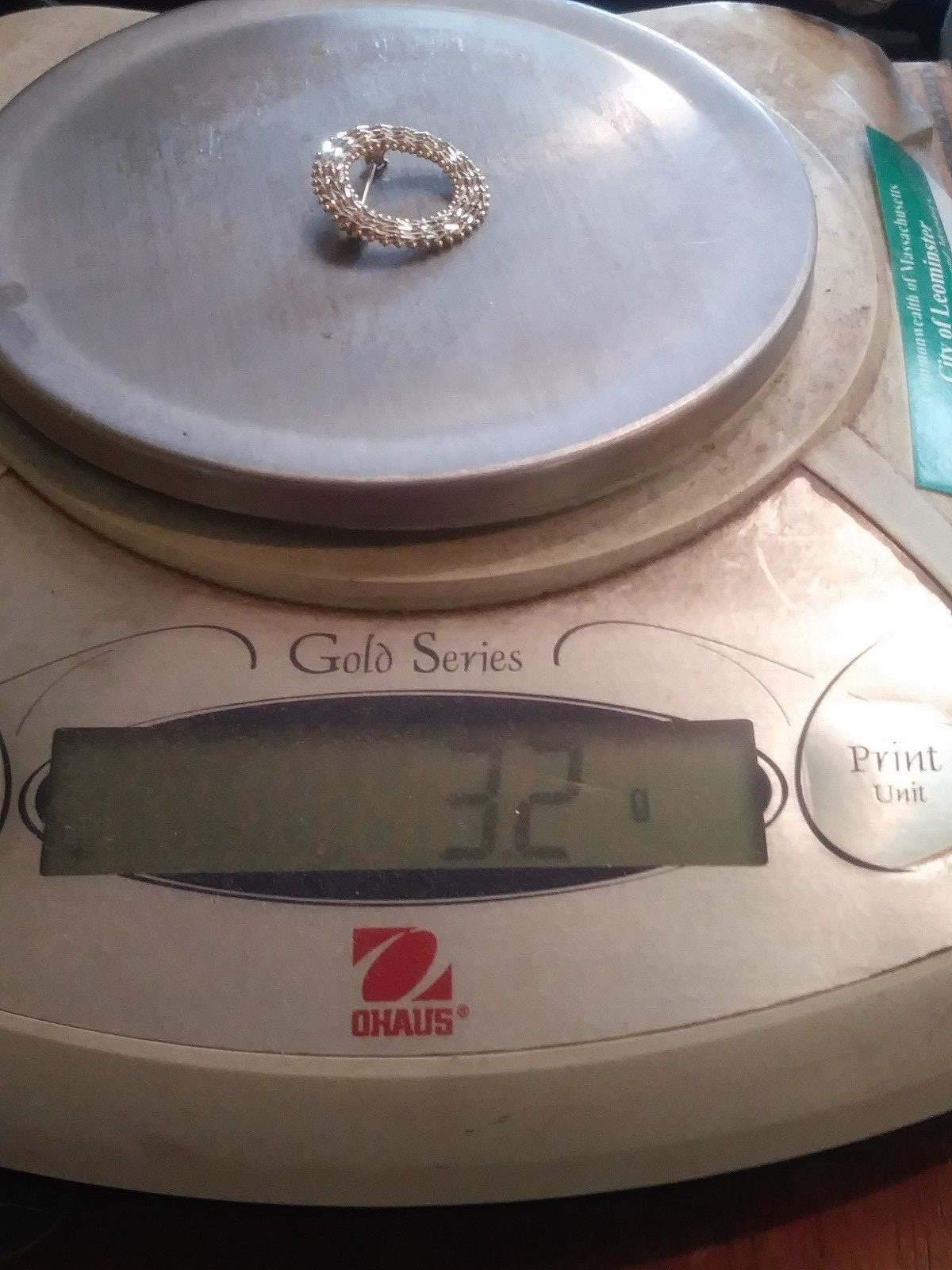 14KT YELLOW GOLD CIRCLE PIN 3.2 GRAMS