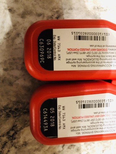 Glucagon Emergency Kits for Low Blood Sugar 1mg Lilly Austria | Exp 05/18 &06/18