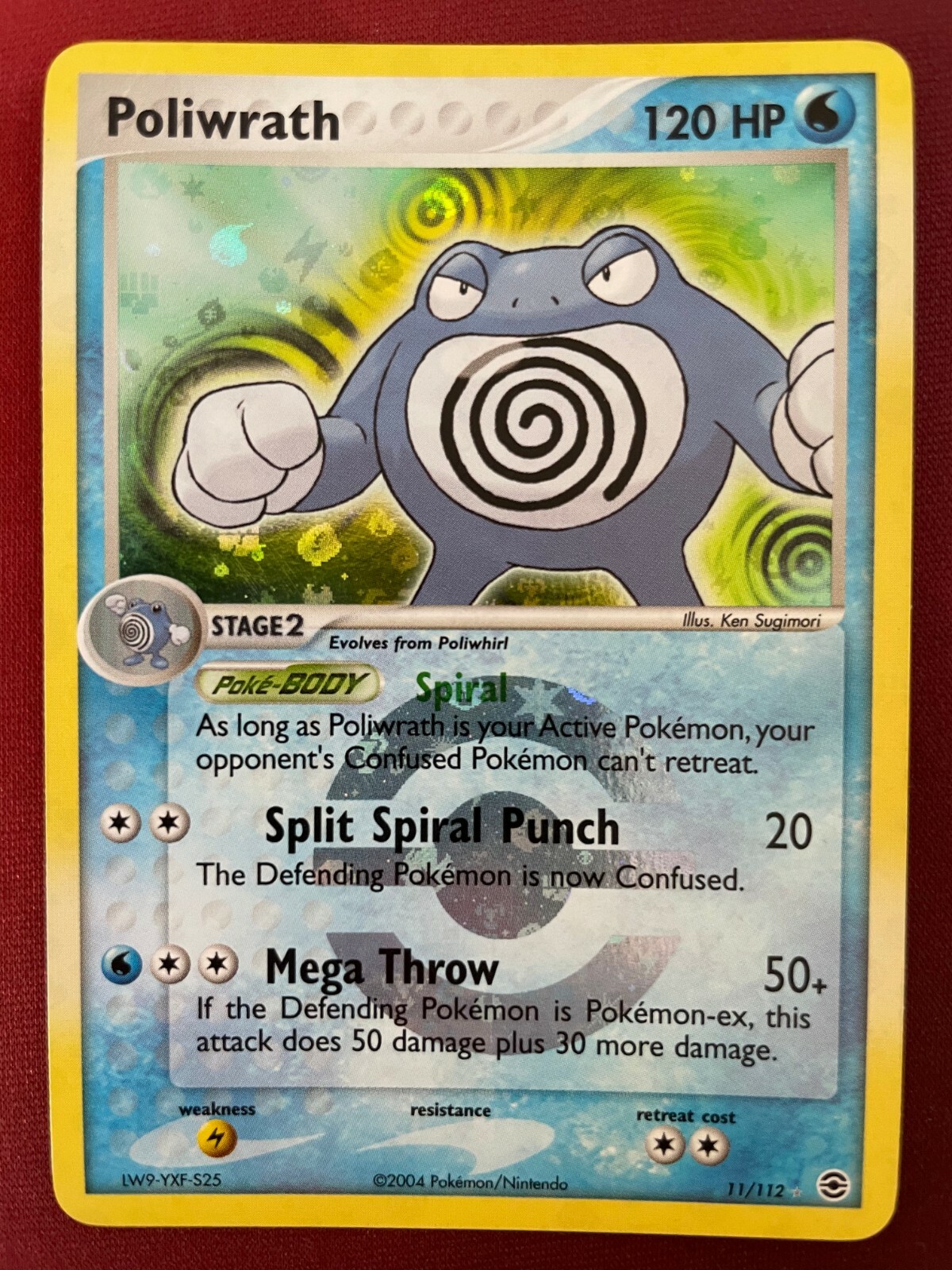 POLIWRATH 11/112 EX FireRed & LeafGreen REVERSE HOLO Pokemon POLIWRATH 11/112 EX FireRed & LeafGreen REVERSE HOLO Pokemon