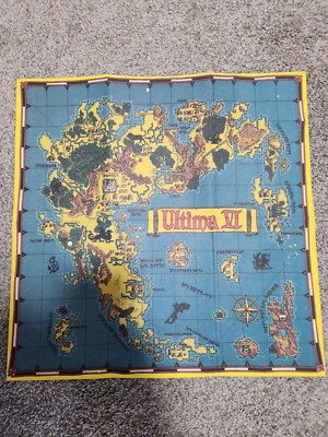 RARE Ultima The Second Trilogy IV V VI 4 5 6 Folded Cardstock Map 16 X16  