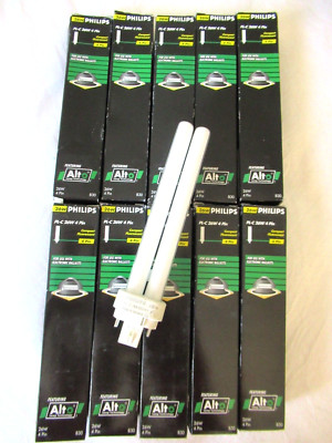 10PK Philips Alto Compact Fluorescent 26W Bulb PL-C 26W 4 Pin 830 Ballast
