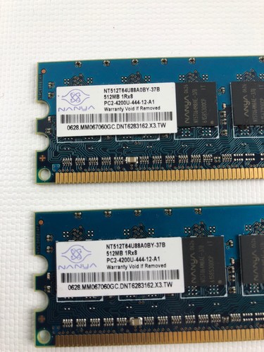 Nanya 1GB (2x512mb) PC2-4200U DDR2-533MHz Memory NT512T64U88A0BY-37B Ram DIMM