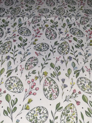 Beautiful Spring Floral Easter Egg Cloth LinenTablecloth Large Oblong 108'' x 60''