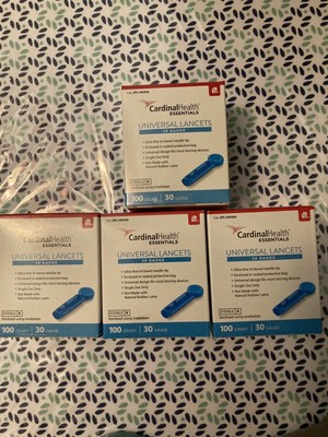 Cardinal Health Essentials Universal Lancets 4 Boxes New 30 gauge Total 400 Pcs