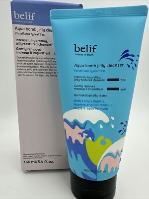 New Full-Size BELIF Aqua Bomb Jelly Hydrating Facial Cleanser 5.4 oz/ 160 mL