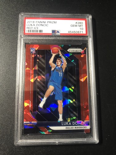Luka Doncic Dallas Mavericks Rookie #280 Red Ice PSA 10 2018