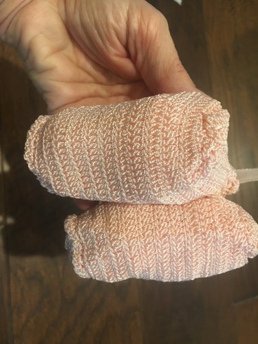 Vintage Crocheted Pink Baby Shoes