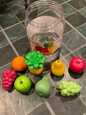 Learning Resources 16 Piece Snap-N-Learn Fruit Shapers *NEW/NO LID* q1