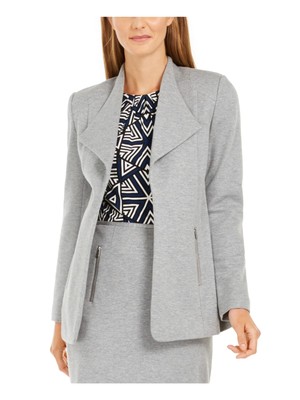 

CALVIN KLEIN Womens Grey Open Front Wear To Work Jacket, Серый, S9FJ2146