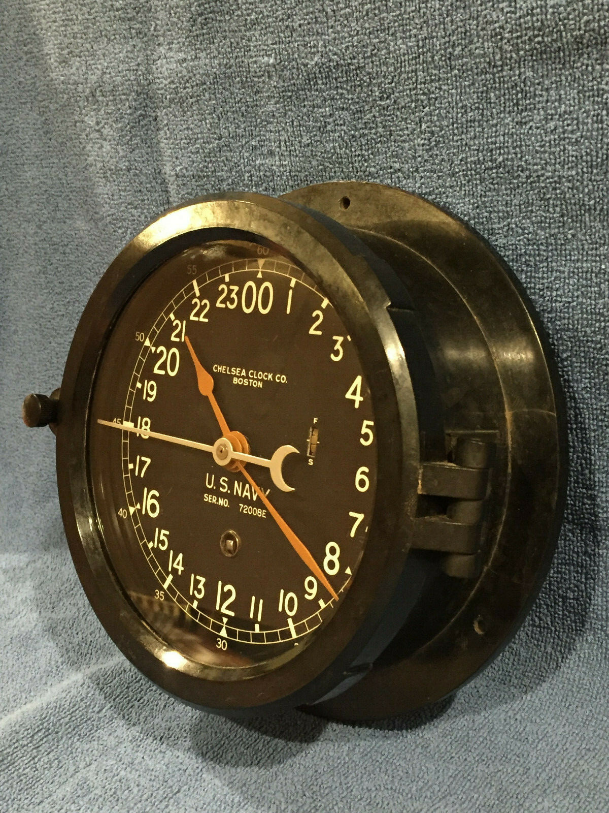 ** Fully Restored** WWII US NAVY 24HR. Chelsea Ship Clock Serial No. 343495