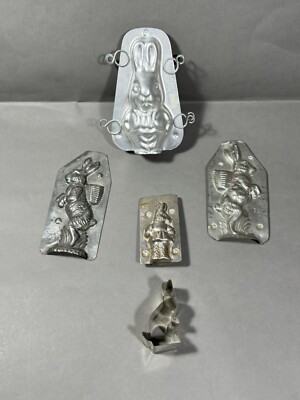 Vintage Rare Easter Bunnies German Chocolate Mold Cookie Cutter Lot