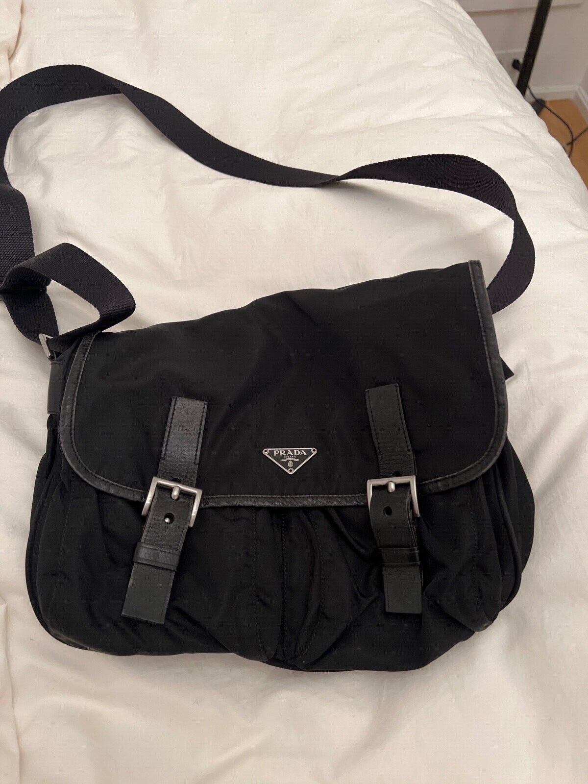 PRADA Messenger Bag Black Nylon | eBay PRADA Messenger Bag Black Nylon | eBay