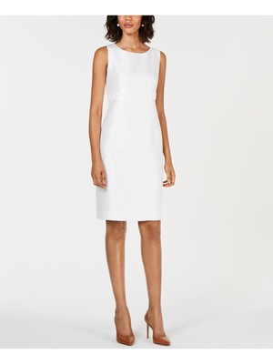 

KASPER Женское белое вечернее платье прямого кроя с круглым вырезом, Белый