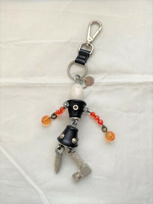 Prada robot bag charm key ring for nylon crystal bangle