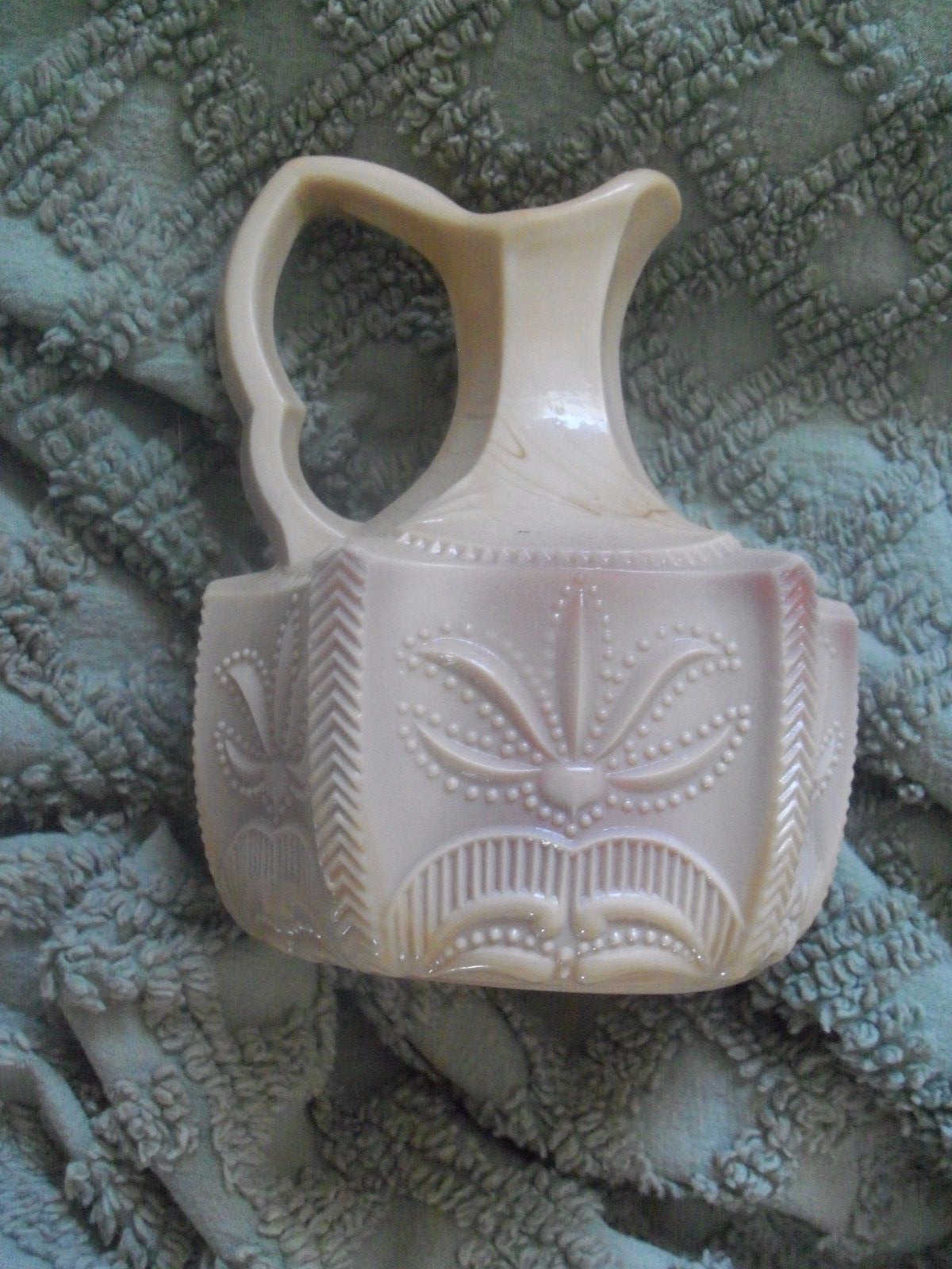 Vintage Greentown Chocolate Slag Glass Cruet with beautiful Stopper