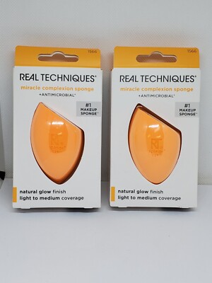2X Real Techniques Miracle Complexion Makeup Sponge #1566 Light-Medium