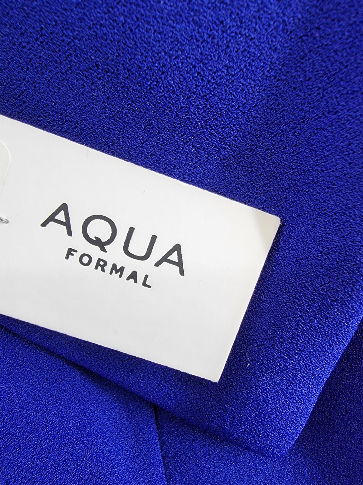 AQUA Formal Off-the-Shoulder Scuba Crepe Gown Women's 0 Marine Back Zip Closure - Picture 14 of 15