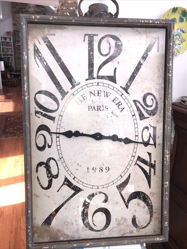 X-Large Wall Clock - Paris 1989 Farmhouse Style Decor Metal 