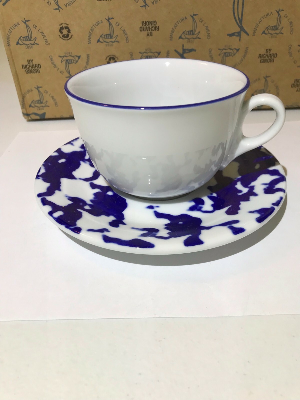 再再販！ Richard Ginori Italy Set 6 Porcelain Coffee Cups w/Saucers 食器