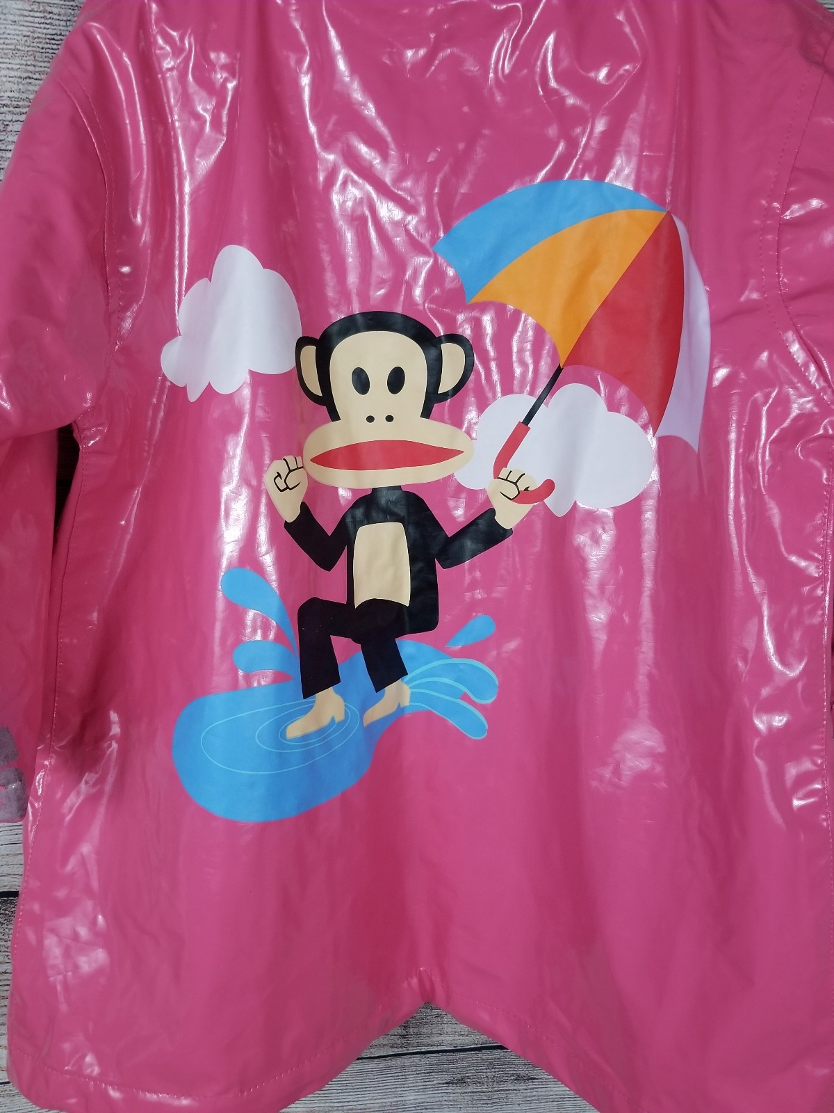 PAUL FRANK Pink Hooded Toddler Rain Jacket Paul Frank for Target SZ 3T - 4T