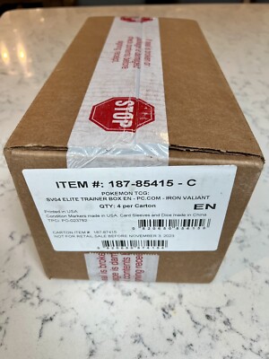 Pokemon Center Paradox Rift - Iron Valiant Elite Trainer Box *SEALED CASE* ETB