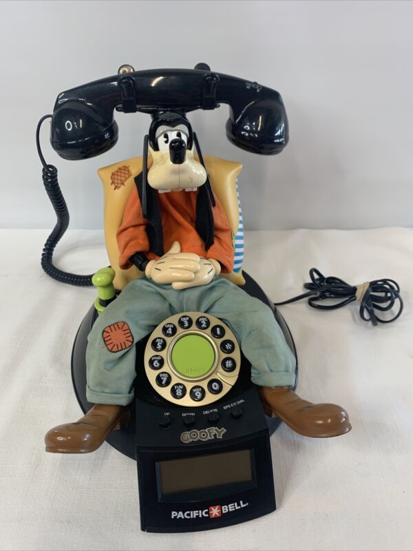 2005 12" GOOFY ANIMATED TALKING TELEPHONE Disney Landline 5 Sayings
