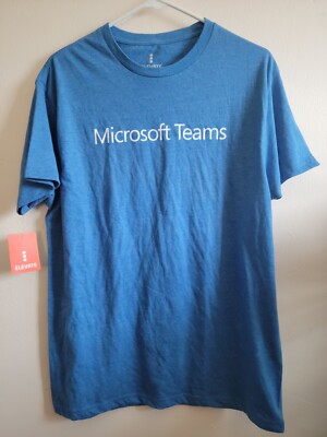 Microsoft  Team Elevate T-Shirt Men short sleeve crew neck Blue Pullover Medium