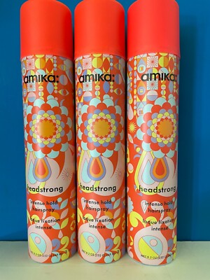 3 Amika Headstrong Intense Hold Hairspray 8.2oz New & Authentic