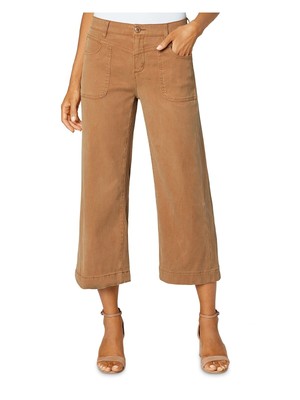 

LIVERPOOL Женские коричневые укороченные широкие джинсы с карманами на молнии 8\29, Коричневый, LM4424AME