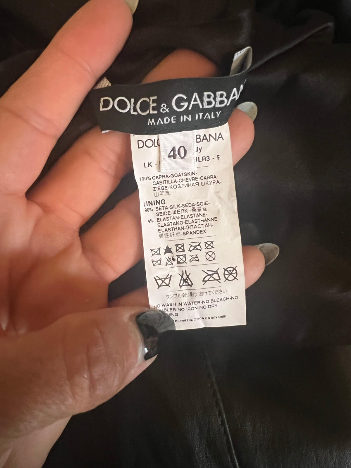 $1295 DOLCE  & GABBANA LEATHER PENCIL SKIRT SIZE 40 IT / 4 US  DARK GREEN