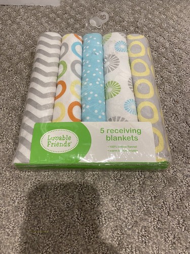 Luvable Friends Unisex Baby 100% Cotton Flannel Receiving Bl