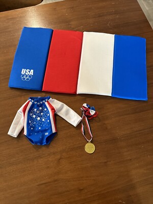 Emily Rose AG OG Fits 18  Dolls USA   OLYMPIC OUTFIT METAL MAT HEADBAND