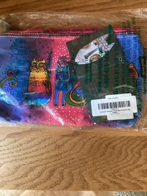 Laurel Burch Cat Mini Canvas Cosmetic Makeup Bag NEW