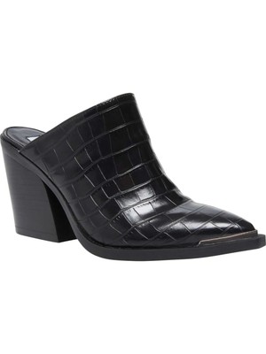 

STEVE MADDEN Женские черные босоножки без шнуровки Alanna на блочном каблуке 8,5 м с полосками под крокодиловую кожу, Черный, ALAN05S1