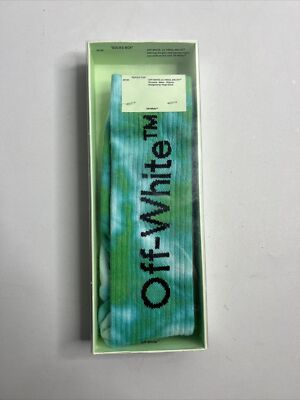 Off White Blue White Green Tye Dye Socks Large Brand New With Box