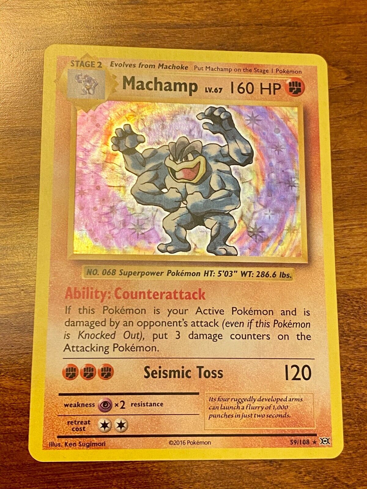 2016 Machamp Pokemon Card - 59/108 - 160 HP - Rare - Mint 2016 Machamp Pokemon Card - 59/108 - 160 HP - Rare - Mint