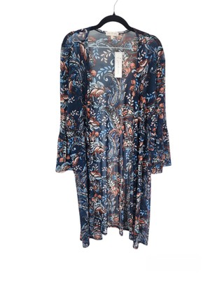 Joie De Vivre Floral Paisley Print Kimono Womens 3X Plus Lightweight Sheer