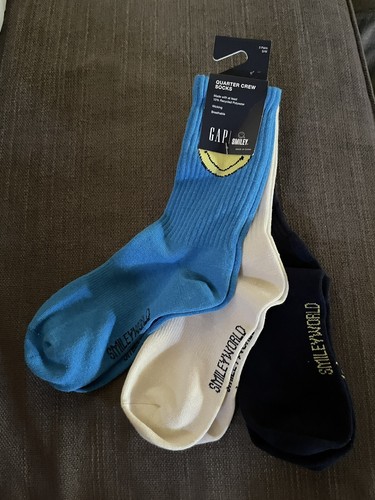 GAP Men's 3-Pack Quarter Crew logo Socks S/M