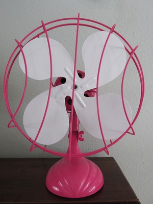 Vintage Pink and White Electric Fan 10