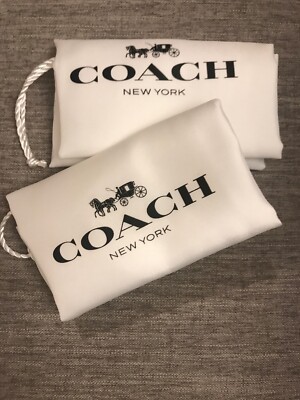   2+1 Free Total 3 New Coach 13-1/2''x11 Drawstring Dust Bag Black /White